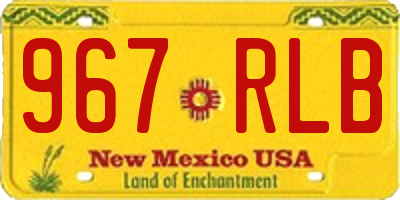 NM license plate 967RLB
