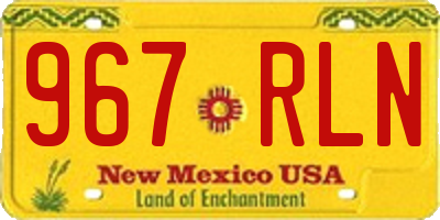 NM license plate 967RLN