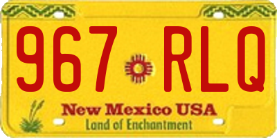 NM license plate 967RLQ