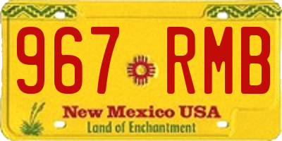 NM license plate 967RMB