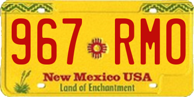 NM license plate 967RMO