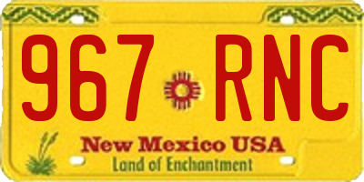 NM license plate 967RNC