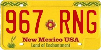 NM license plate 967RNG