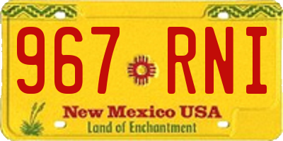 NM license plate 967RNI
