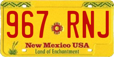 NM license plate 967RNJ