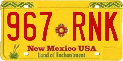 NM license plate 967RNK