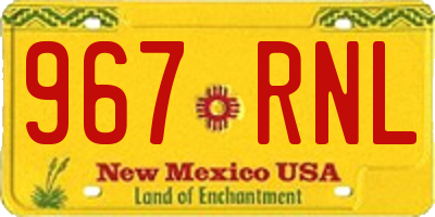 NM license plate 967RNL