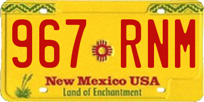 NM license plate 967RNM