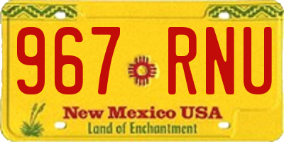 NM license plate 967RNU