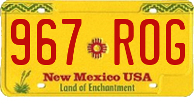 NM license plate 967ROG