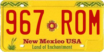 NM license plate 967ROM