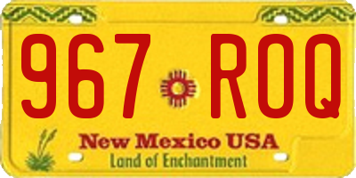 NM license plate 967ROQ