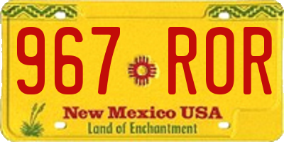 NM license plate 967ROR