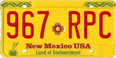 NM license plate 967RPC