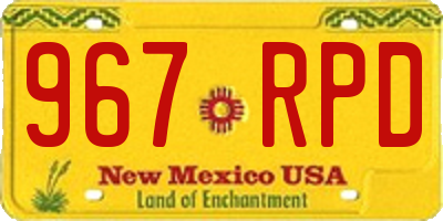 NM license plate 967RPD