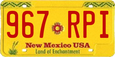 NM license plate 967RPI