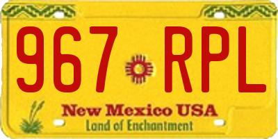 NM license plate 967RPL