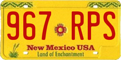 NM license plate 967RPS