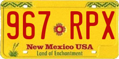 NM license plate 967RPX