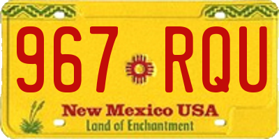 NM license plate 967RQU