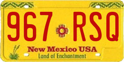 NM license plate 967RSQ