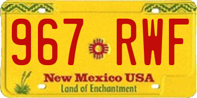 NM license plate 967RWF