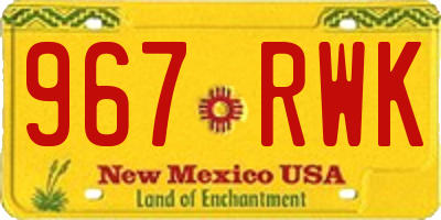 NM license plate 967RWK