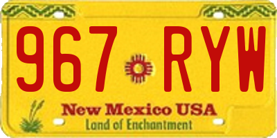 NM license plate 967RYW