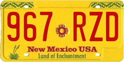NM license plate 967RZD
