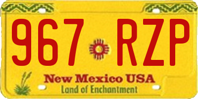 NM license plate 967RZP
