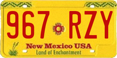 NM license plate 967RZY