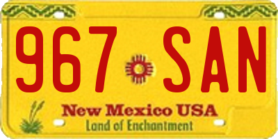 NM license plate 967SAN