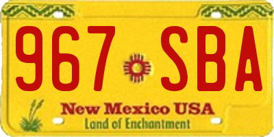 NM license plate 967SBA