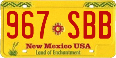 NM license plate 967SBB