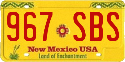 NM license plate 967SBS