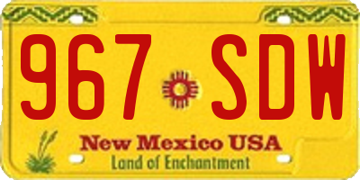 NM license plate 967SDW