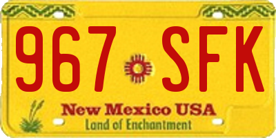 NM license plate 967SFK