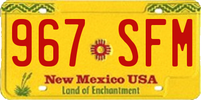 NM license plate 967SFM
