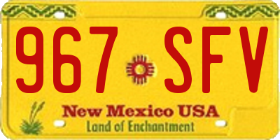 NM license plate 967SFV