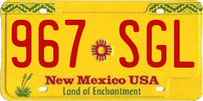 NM license plate 967SGL