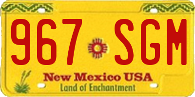 NM license plate 967SGM