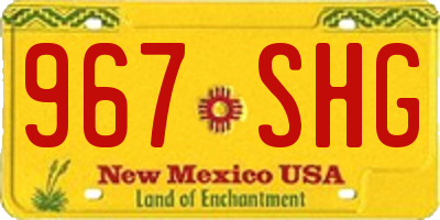 NM license plate 967SHG