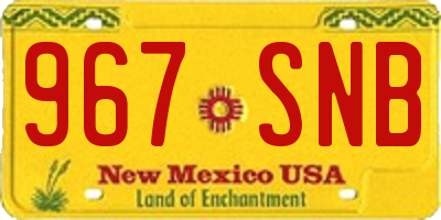 NM license plate 967SNB