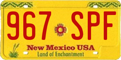 NM license plate 967SPF