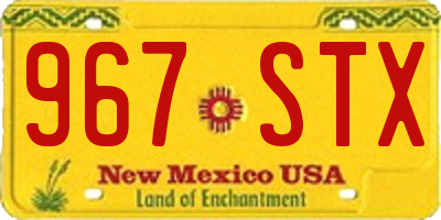 NM license plate 967STX