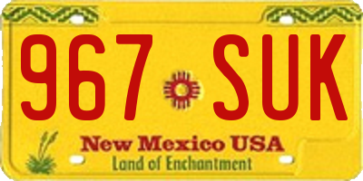 NM license plate 967SUK