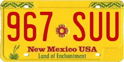 NM license plate 967SUU