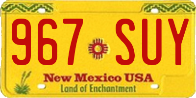 NM license plate 967SUY