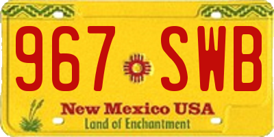 NM license plate 967SWB