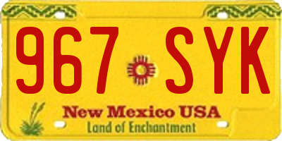 NM license plate 967SYK